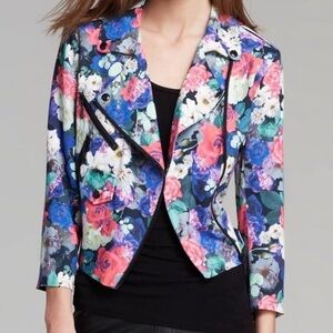 Rebecca Minkoff Wes Floral-Print
Motorcycle Jacket Size Large